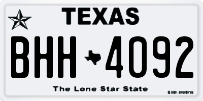 TX license plate BHH4092