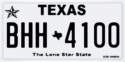 TX license plate BHH4100