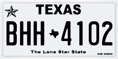 TX license plate BHH4102