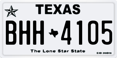 TX license plate BHH4105