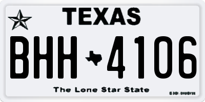 TX license plate BHH4106