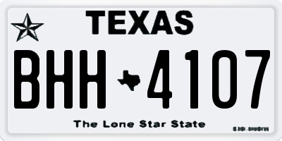 TX license plate BHH4107