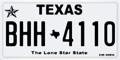 TX license plate BHH4110