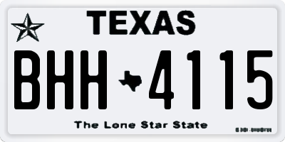 TX license plate BHH4115