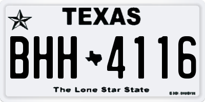 TX license plate BHH4116