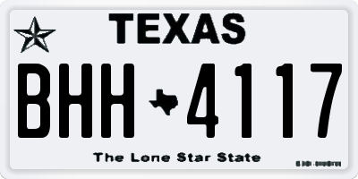 TX license plate BHH4117