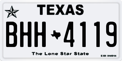 TX license plate BHH4119