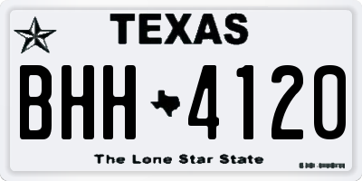 TX license plate BHH4120