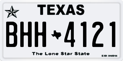 TX license plate BHH4121