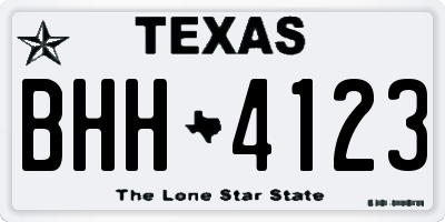 TX license plate BHH4123
