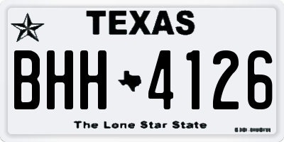 TX license plate BHH4126