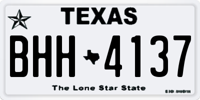 TX license plate BHH4137