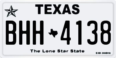 TX license plate BHH4138