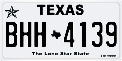 TX license plate BHH4139