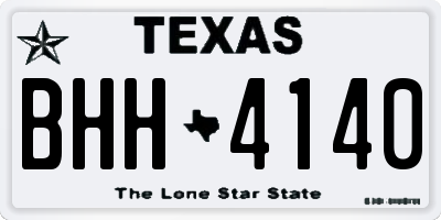 TX license plate BHH4140