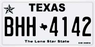 TX license plate BHH4142