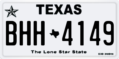 TX license plate BHH4149