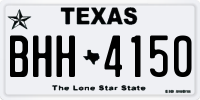 TX license plate BHH4150
