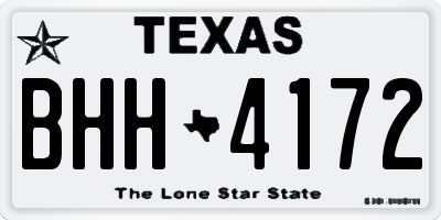 TX license plate BHH4172