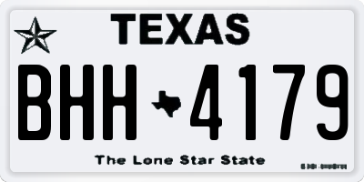 TX license plate BHH4179