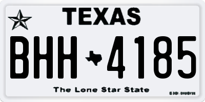 TX license plate BHH4185