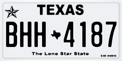 TX license plate BHH4187