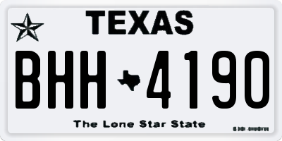 TX license plate BHH4190