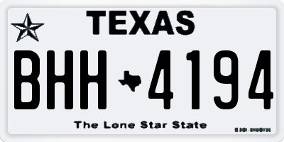 TX license plate BHH4194