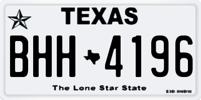 TX license plate BHH4196