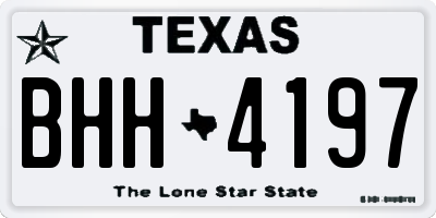 TX license plate BHH4197