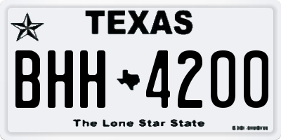 TX license plate BHH4200