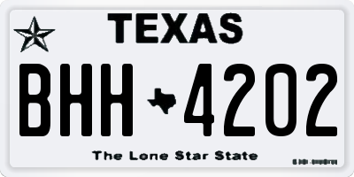 TX license plate BHH4202
