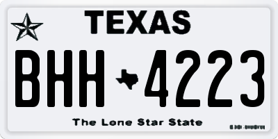 TX license plate BHH4223