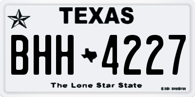 TX license plate BHH4227