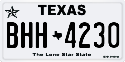 TX license plate BHH4230