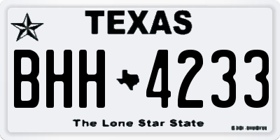 TX license plate BHH4233