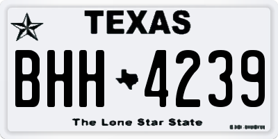 TX license plate BHH4239