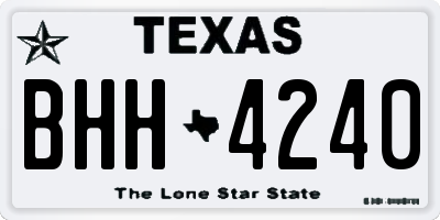 TX license plate BHH4240