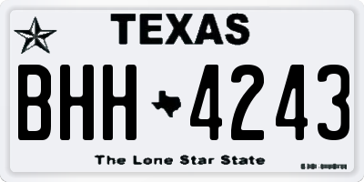 TX license plate BHH4243