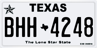 TX license plate BHH4248