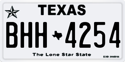 TX license plate BHH4254