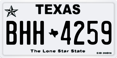 TX license plate BHH4259