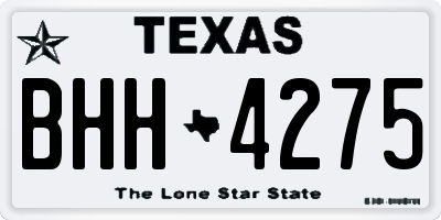 TX license plate BHH4275
