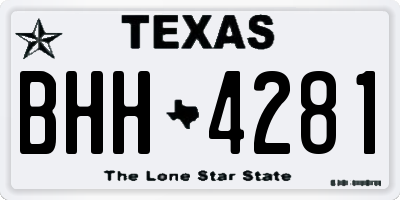 TX license plate BHH4281