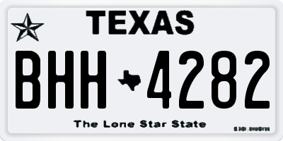 TX license plate BHH4282