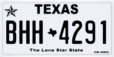 TX license plate BHH4291