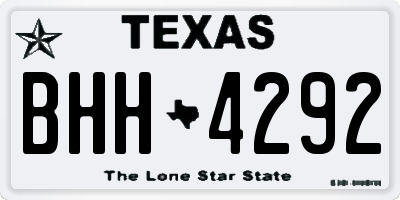 TX license plate BHH4292