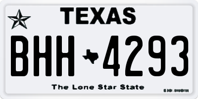 TX license plate BHH4293
