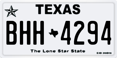 TX license plate BHH4294