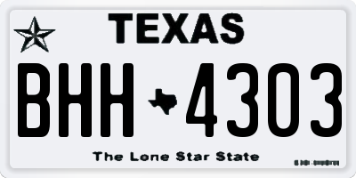 TX license plate BHH4303